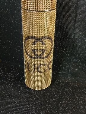 Gucci Beauty Gold Bling  Embellished Thermos Hot & Cold RemoveableTea Infuser